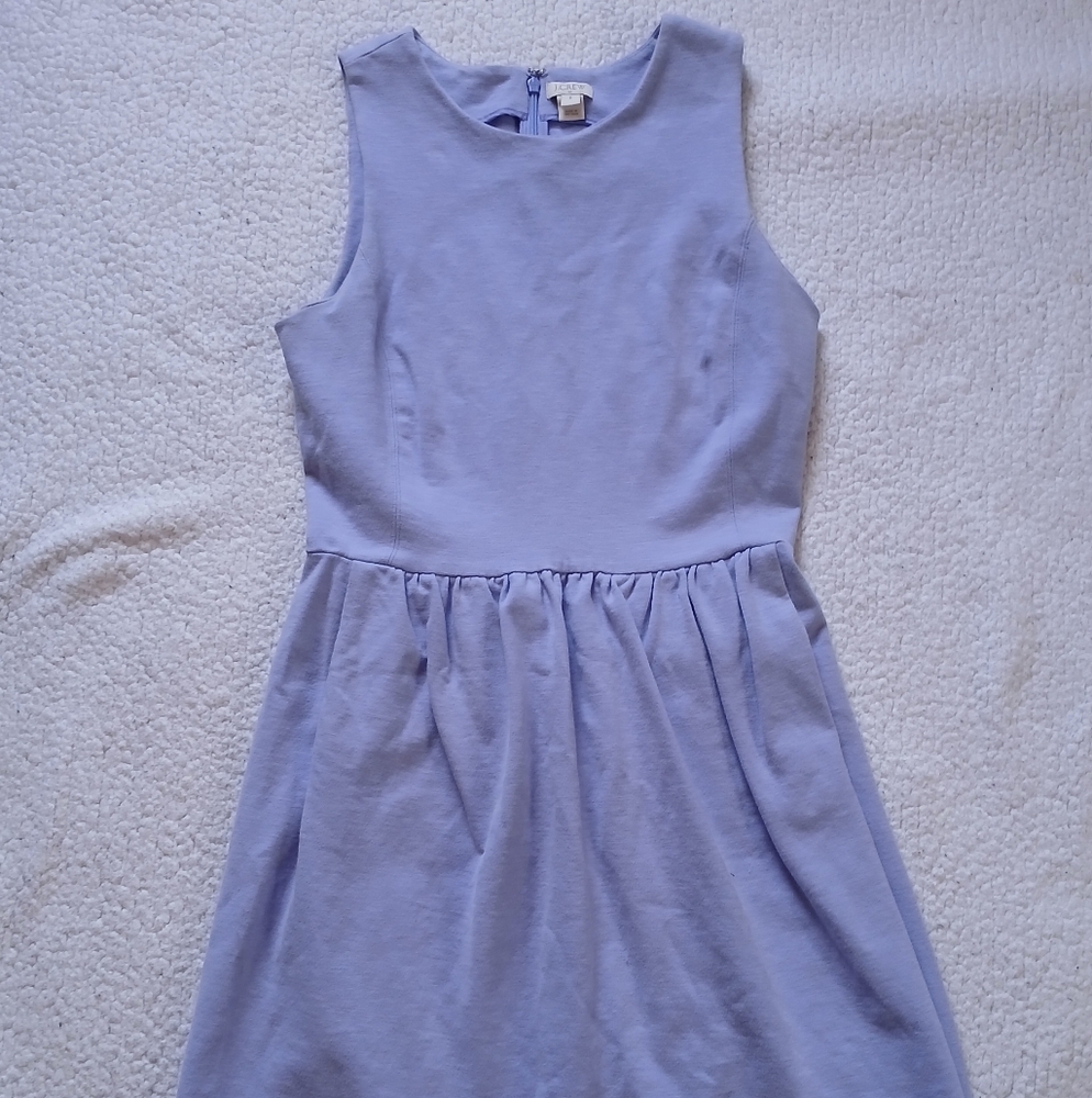J. Crew Periwinkle Blue Sleeveless Knee Length Dress with Pockets Womens Small